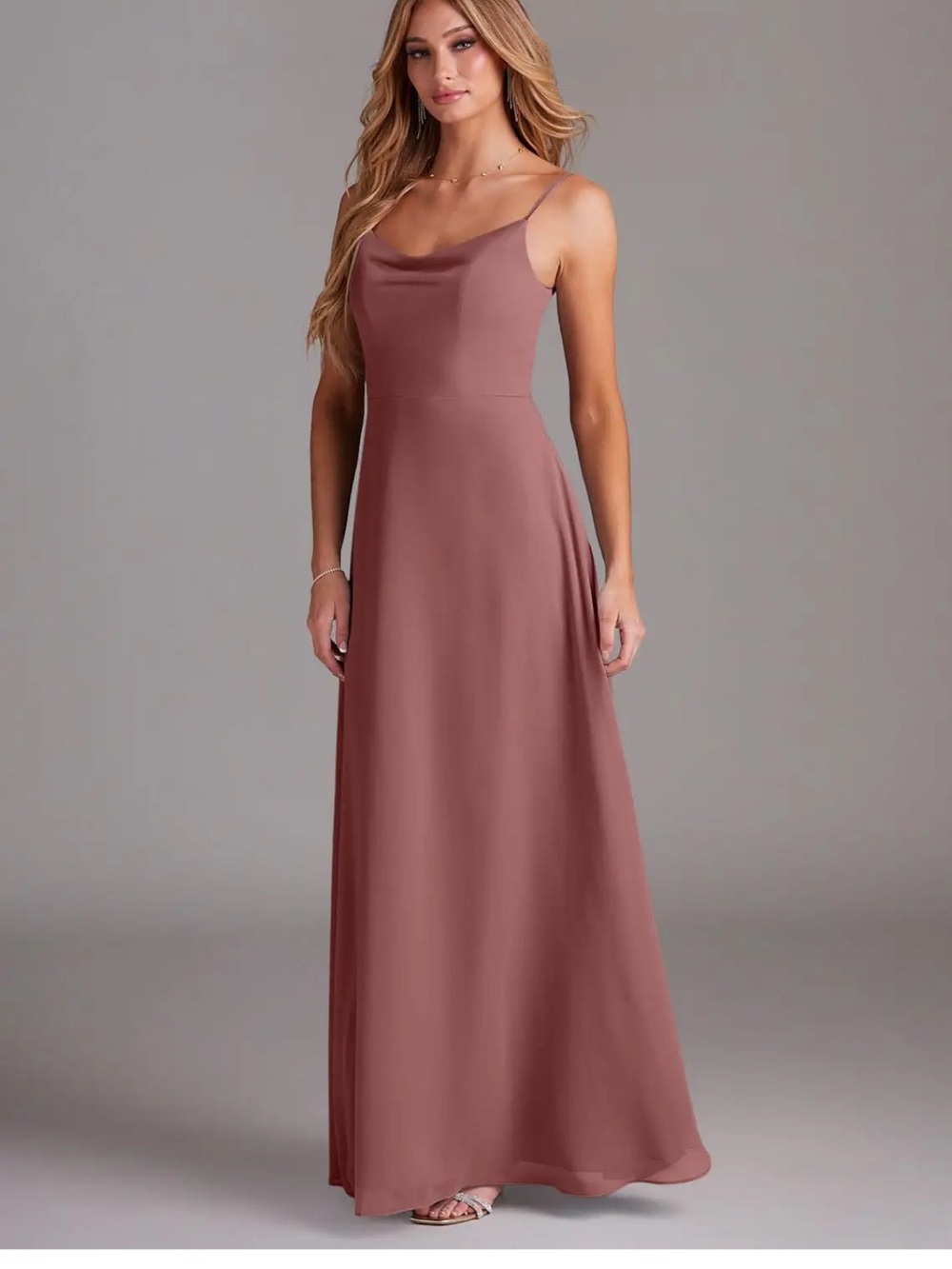 Azazie Desert Rose Daenerys Cowl Dress